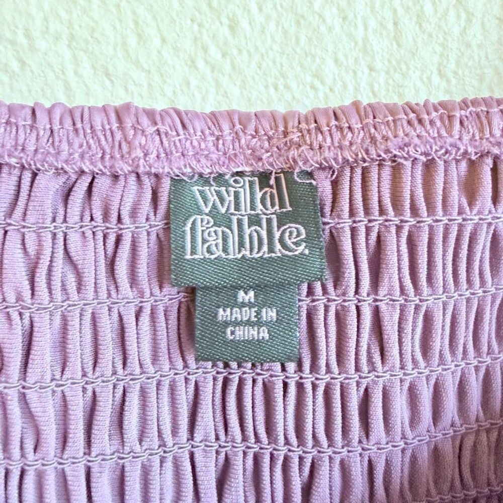 Wild Fable Satin Cropped Corset Top with Square Neck in Lilac Purple size Medium - Picture 9 of 12